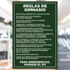 Fitness Center Rules Sign Dark Green - 20" x 30"