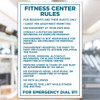 Fitness Center Rules Sign White w/ Teal - 20" x 30"