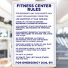Fitness Center Rules Sign White, Navy - 20" x 30"