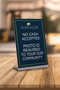 Combo Sign No Cash/ID Required 4" x 6" Engraved Plastic Sign
