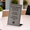 ID Required No Cash 4" x 6"  Engraved Pedestal Sign- Plastic