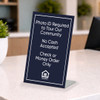ID Required No Cash 4" x 6"  Engraved Pedestal Sign- Plastic