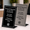 ID Required No Cash 4" x 6"  Engraved Pedestal Sign- Plastic