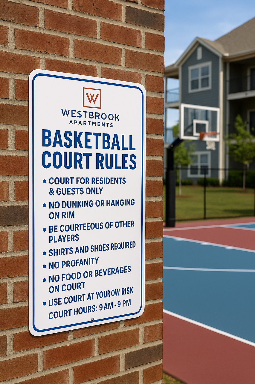 Basketball Court Rules Sign