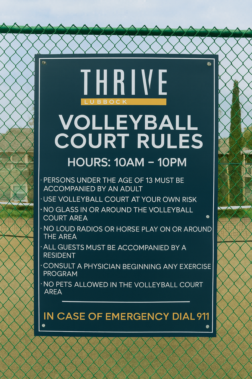 Volleyball Court Rules Sign