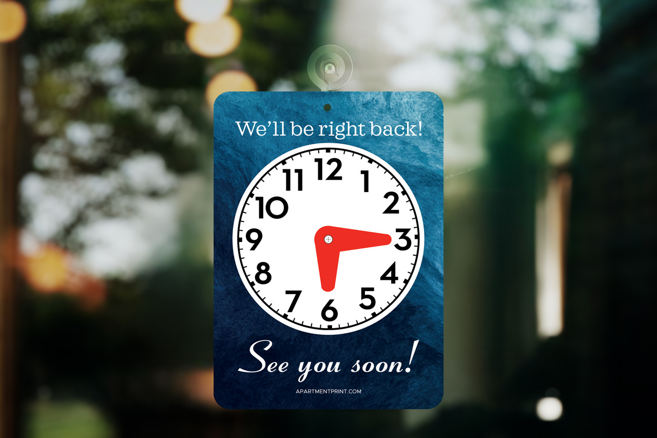 Welcome/Will Return Clock (In Stock) 