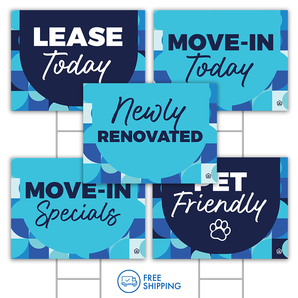 24" x 18" Blue Mosaic Bandit Signs (Pack Of 10)