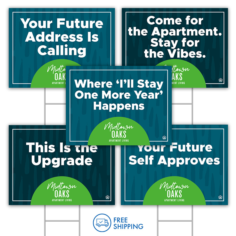 24" x 18" Blue and Green Half Circle Bandit Signs (Pack Of 10)
