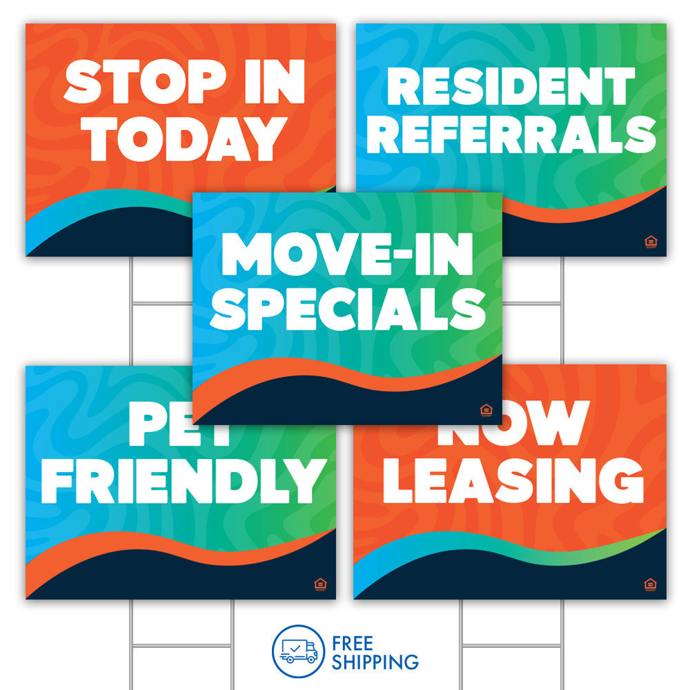 24" x 18" Gradient Waves Bandit Signs (Pack Of 10)