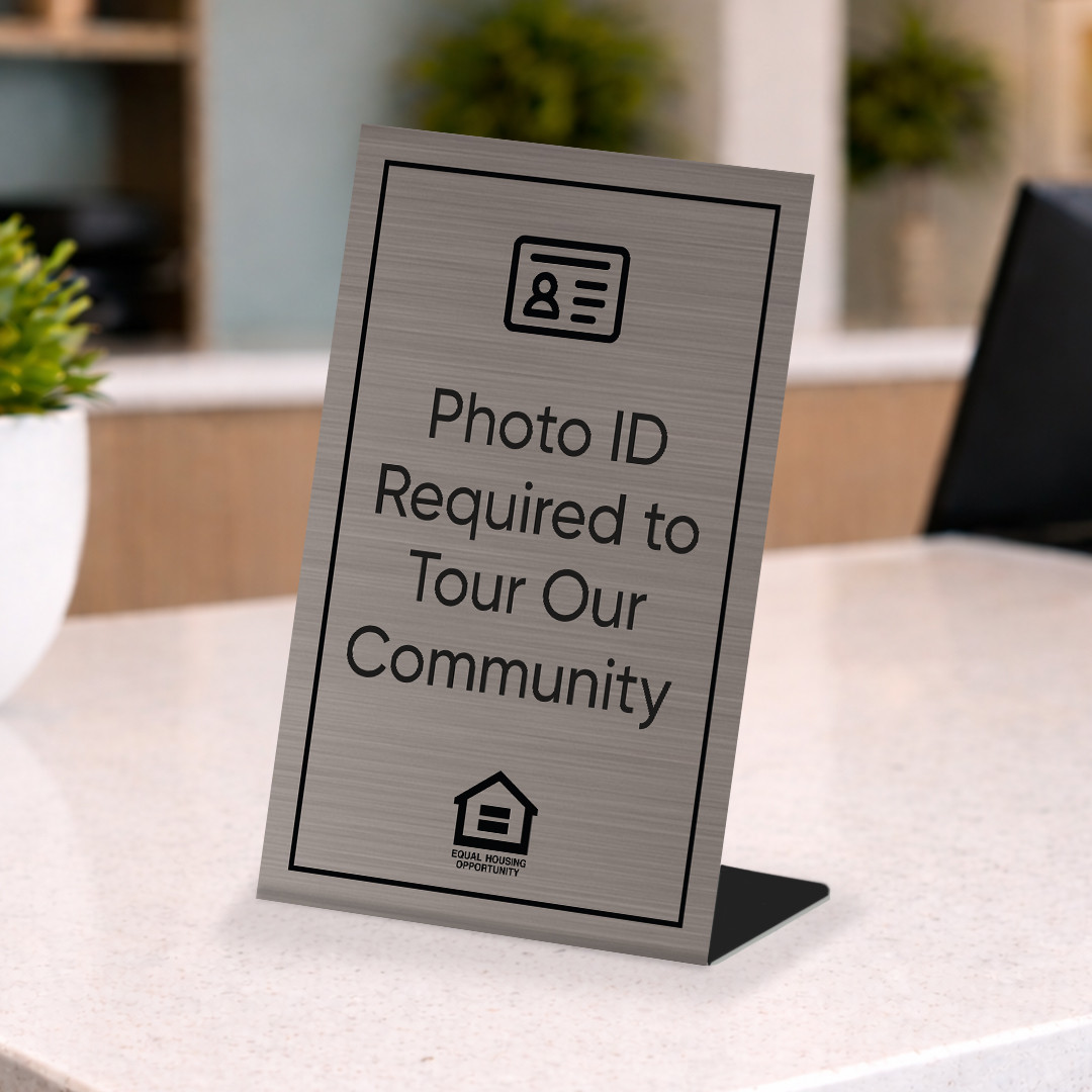 ID Required 4" x 6"  Engraved Pedestal Sign- Plastic