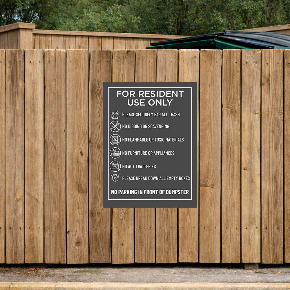 Dumpster Rules Sign Grey - 20" x 30"