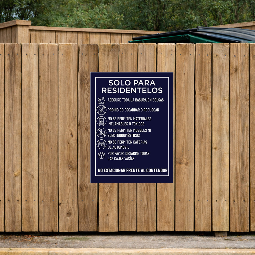 Dumpster Rules Sign Navy - 20" x 30"
