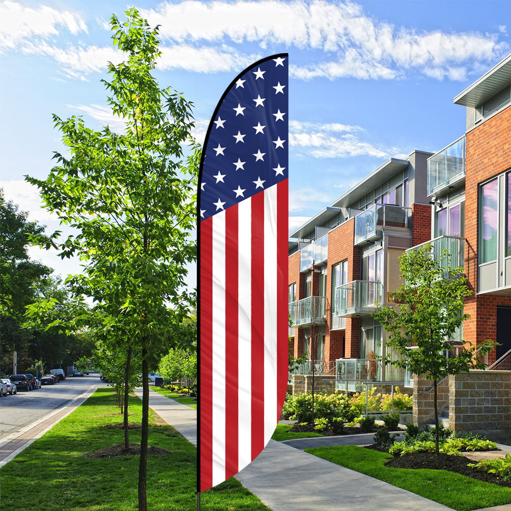 14ft Double Sided American Feather Flag