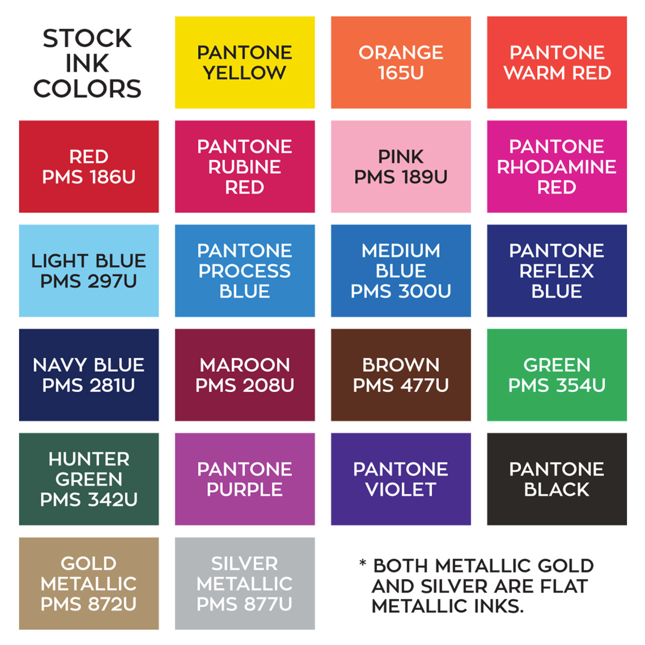 Stock Imprint Colors