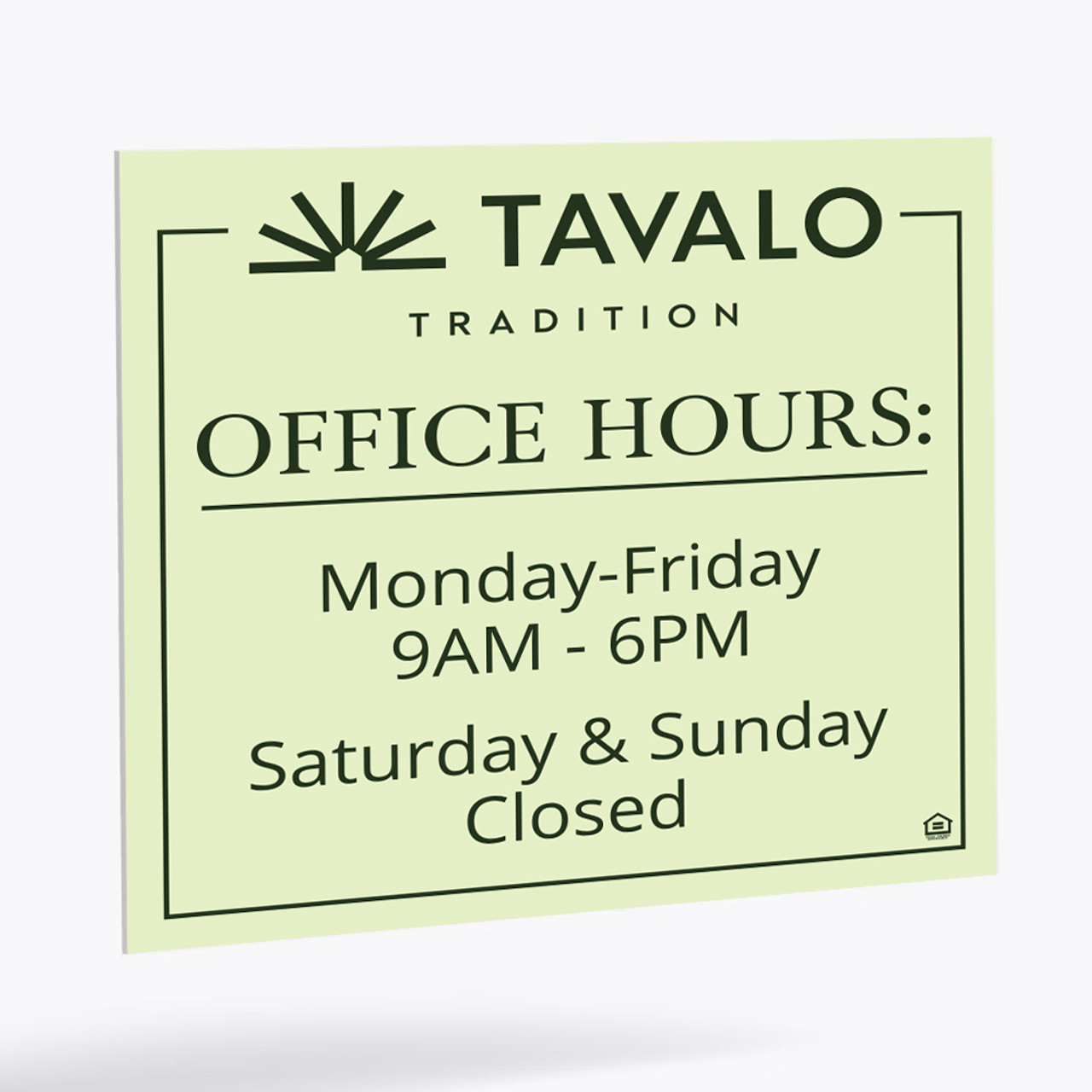 PVC Office Hour Sign - 14" W x 14" H