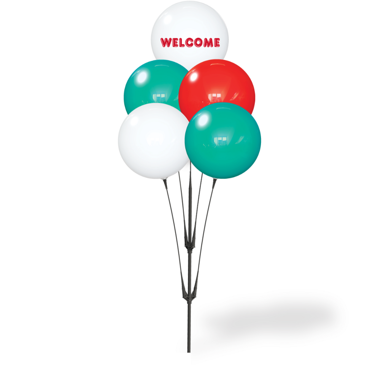 Welcome Teal and Red - Duraballoon Cluster