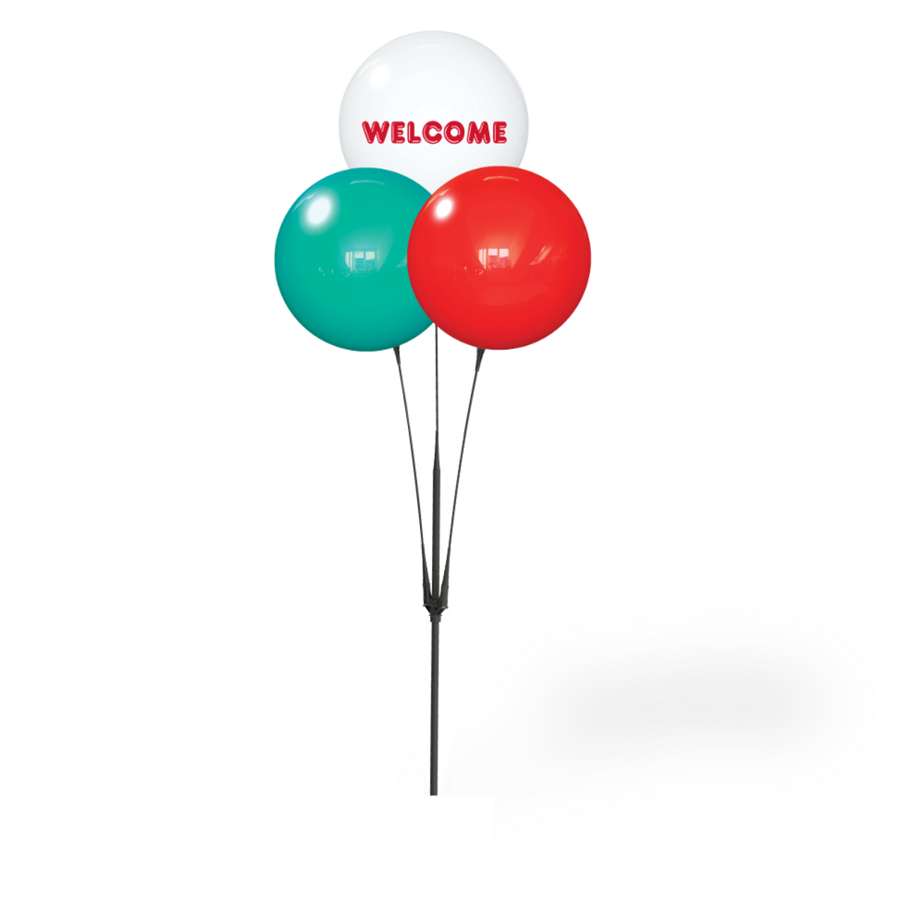 Welcome Teal and Red - Duraballoon Cluster