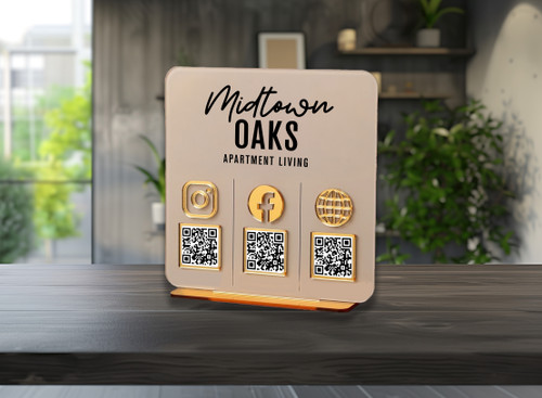 Gold finishes with tan background in a square shape