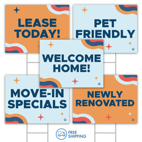 24" x 18" Retro Stars Bandit Signs (Pack Of 10)