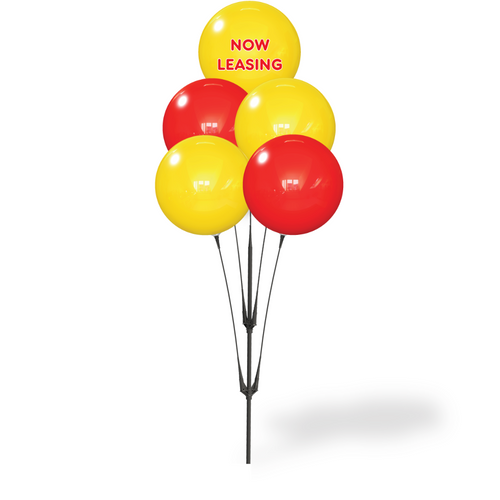 "Now Leasing" Yellow and Red - Duraballoon Cluster