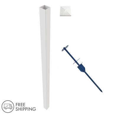 4Ft PVC 4in Sign Post - Apartment Print