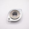 SAPFL203 Pressed Steel Two Bolt Flange Locking Collar Mounted Bearing 17mm Bore Front View