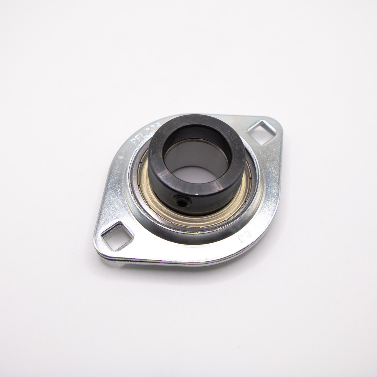 SAPFL206-19 Pressed Steel Two Bolt Flange Locking Collar Mounted Bearing 1-3/16" Bore Back View