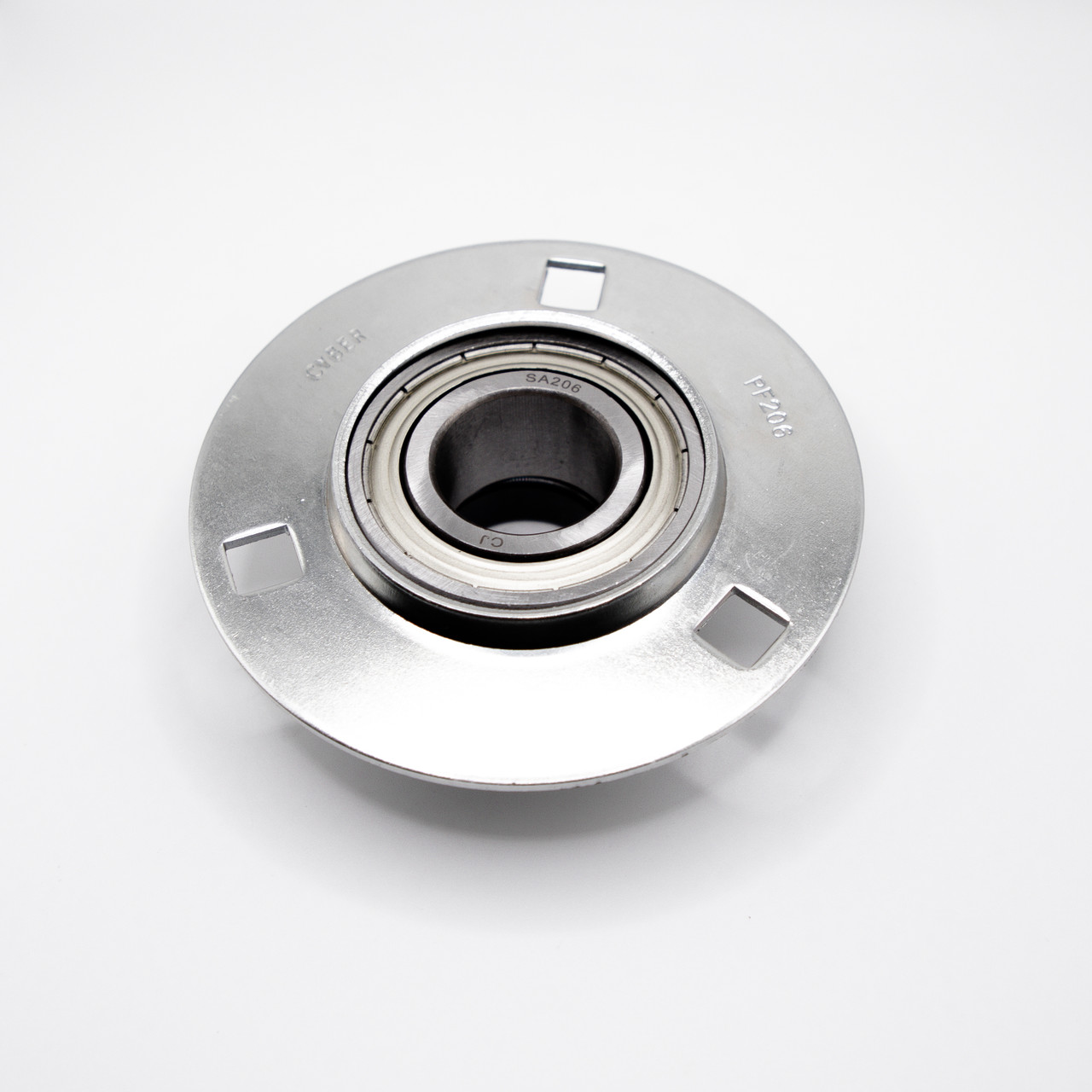 SAPF202-10 Pressed Steel Three Bolt Flange Locking Collar Bearing 5/8x81x28.6 Back View