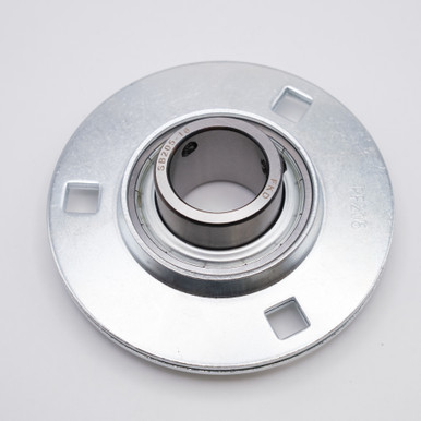 SBPF203 Press Steel 3 Bolt Flange Set Screw Bearing Shaft Size 17mm Front View