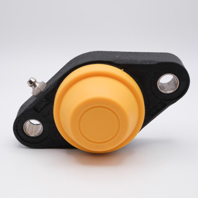 WP-SSBFL206+CC Waterproof Thermoplastic 2-Bolt Oval Flange Block 30mm Bore Front View