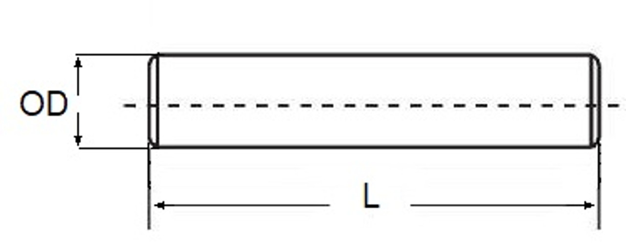 SFC08L48 Precision Linear Shaft 1/2" Drawing