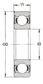 S6207ZZ bearing drawing