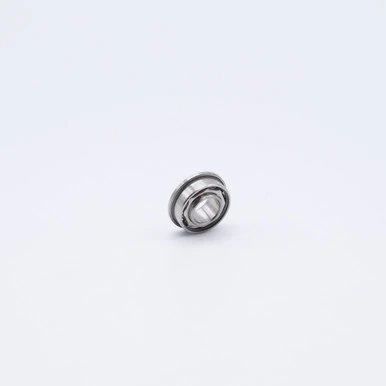 SFR155 Stainless Flange Mini Ball Bearing 5/32x5/16x1/8 Front Left Angled View