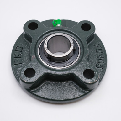 UCFC206-20 Round Flange Housing 4 Bolt w/ Set Screw Ball Bearing Shaft Size 1-1/4 Inches Top View