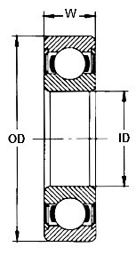 6001-ZZ/012 bearing drawing