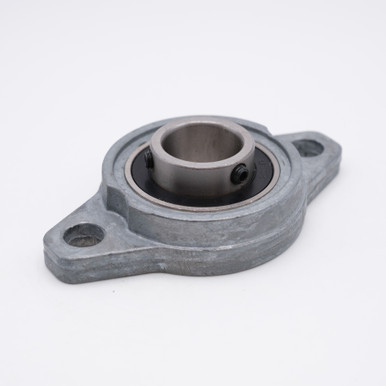 KFL002-2RS Mini Zinc Flange Set Screw Block Bearing 15mm Bore Side View