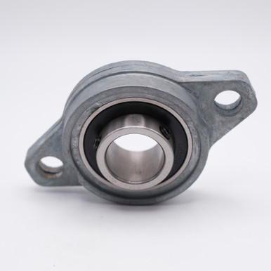 KFL002-2RS Mini Zinc Flange Set Screw Block Bearing 15mm Bore Front View