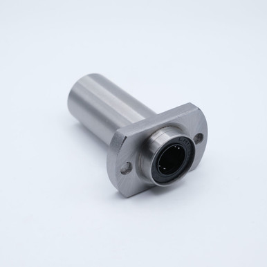 LMH16LUU-E Oval Linear Flange Ball Bushing 16x28x70mm Back Left Angled View