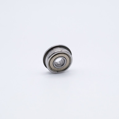 SF683-ZZ Stainless Steel Flanged Miniature Ball Bearing 3x7x3mm Left Angled View