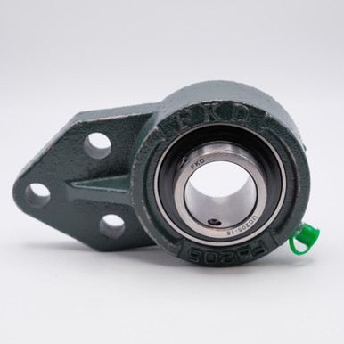 UCFB207-22 3 Bolt Bracket Flange w/Set Screw Locking Ball Bearing Shaft Size 1-3/8 Side View