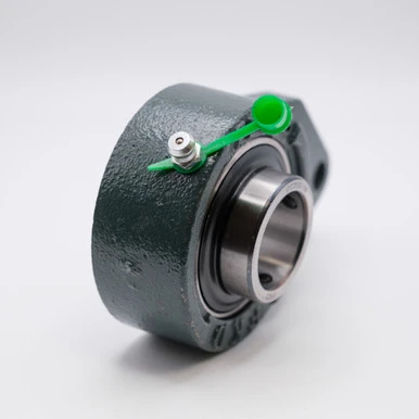 UCFB208-24 3 Bolt Bracket Flange w/Set Screw Locking Ball Bearing Shaft Size 1-1/2 Side View
