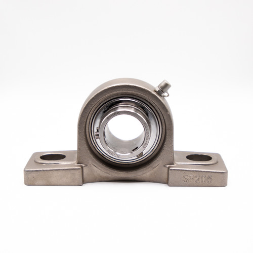 SUCSP206-19 Two Bolt Stainless Steel Pillow Block Mounted Bearing 1-3/16" Bore Front View SUCSP206-19 Two Bolt Stainless Steel Pillow Block Mounted Bearing 1-3/16" Bore Front View