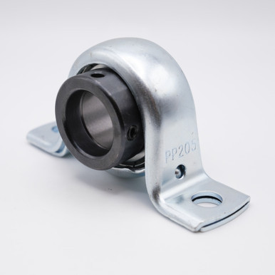 SAPP208 Pressed Steel Locking Collar Pillow Block Bearing 40mm Bore Angled View
