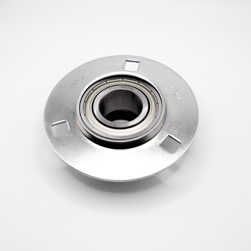 SAPF204 Pressed Steel Three Bolt Flange Locking Collar Bearing 20x90x33.3 Back View