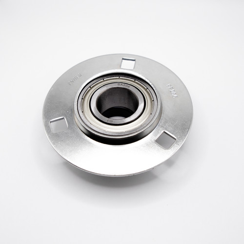 SAPF209 Pressed Steel Three Bolt Flange Locking Collar Bearing 45x150x43.7 Back View