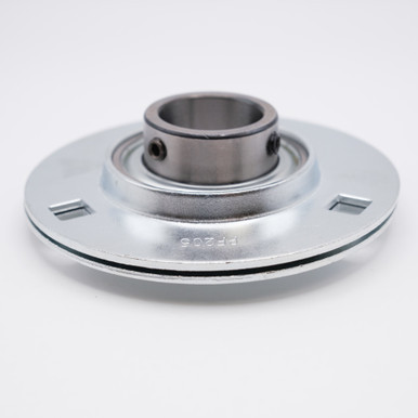7/8 Bore SBPF205-14 Press Steel 3 Bolt Round Flange Ball Bearing Side View