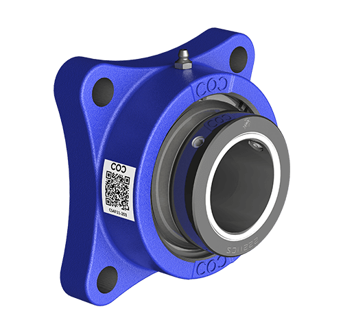 FB224M70H 4-Bolt Flange Bearing Replacement 70mm Bore Left Angled View