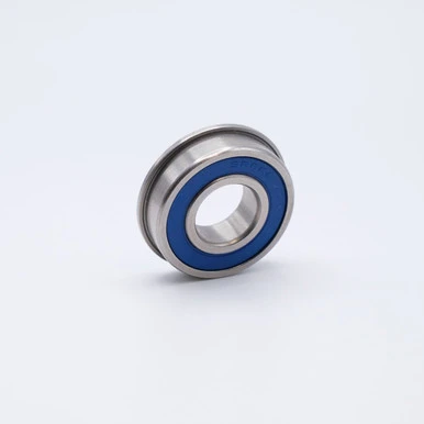SFR4-2RS Stainless Steel Flanged Miniature Ball Bearing 1/4x5/8x0.196 Left Angled View