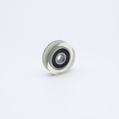 PU62624-8 Polyurethane Coated Bearing Wheel 6x24x8mm Left Angled View