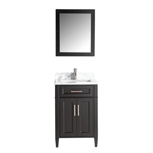 Vanity Art - Hudson 30" Single Sink Bathroom Vanity Set with Sink and Mirror (Carrara Marble Top)